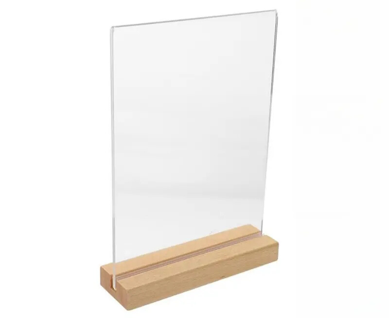 Wooden Stand - Acrylic QR Code Stand